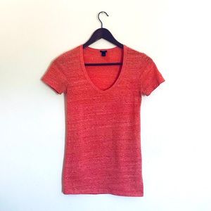 60% Cotton Marled Pink Scoop Neck Tee J Crew C1429